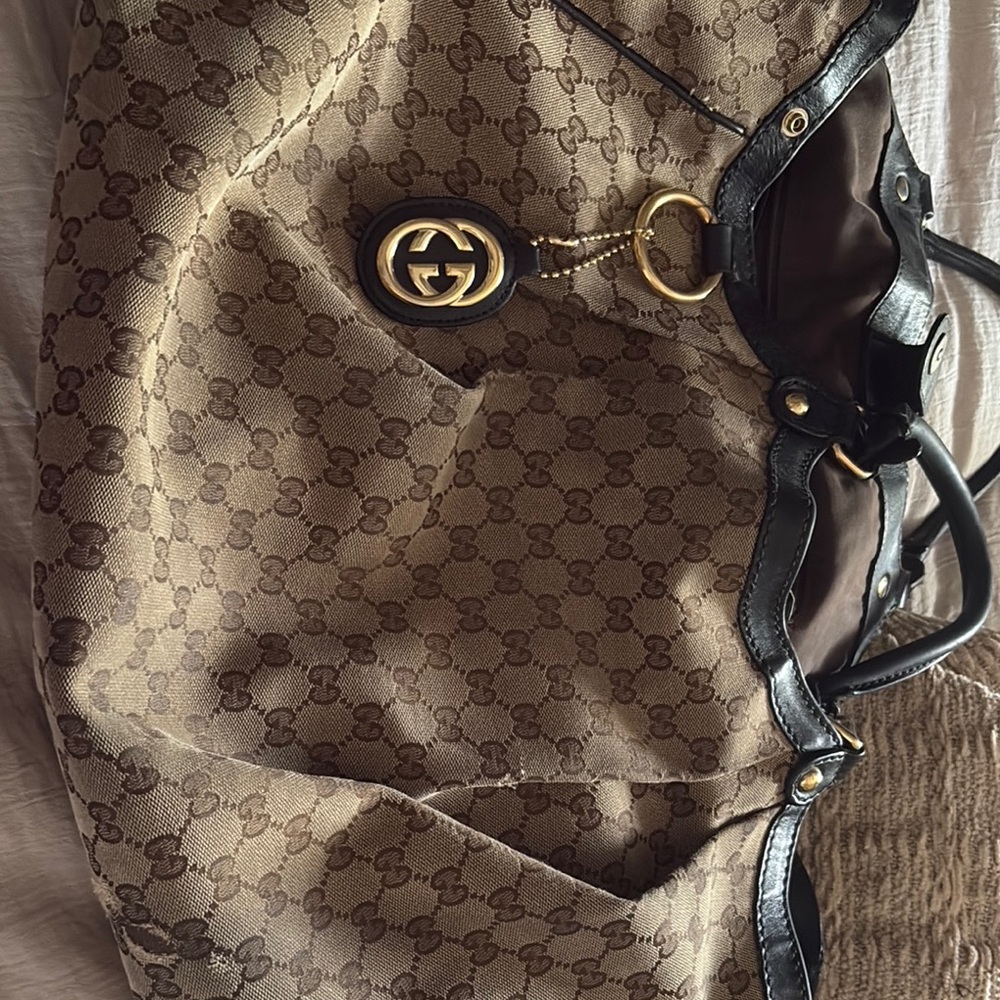 Gucci Black and Brown Tote Bag